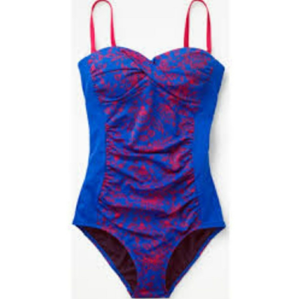 Boden Amalfi Bandeau Navy Swimsuit
